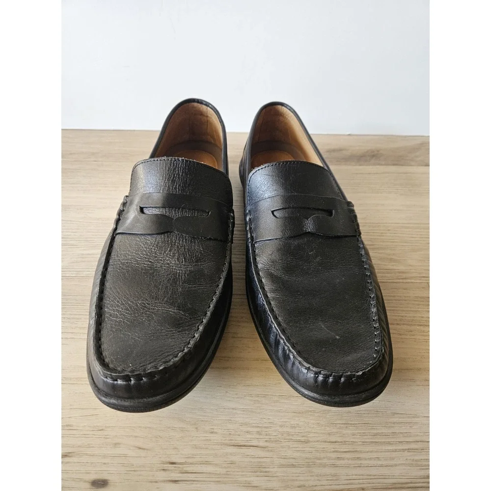 Johnston & Murphy Nichols Black Leather Penny Loafers Driving Shoe Men's Size 11